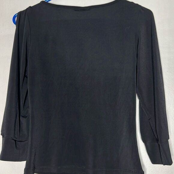ING International Newport Group Black relaxed fit split long sleeve top - Picture 9 of 11